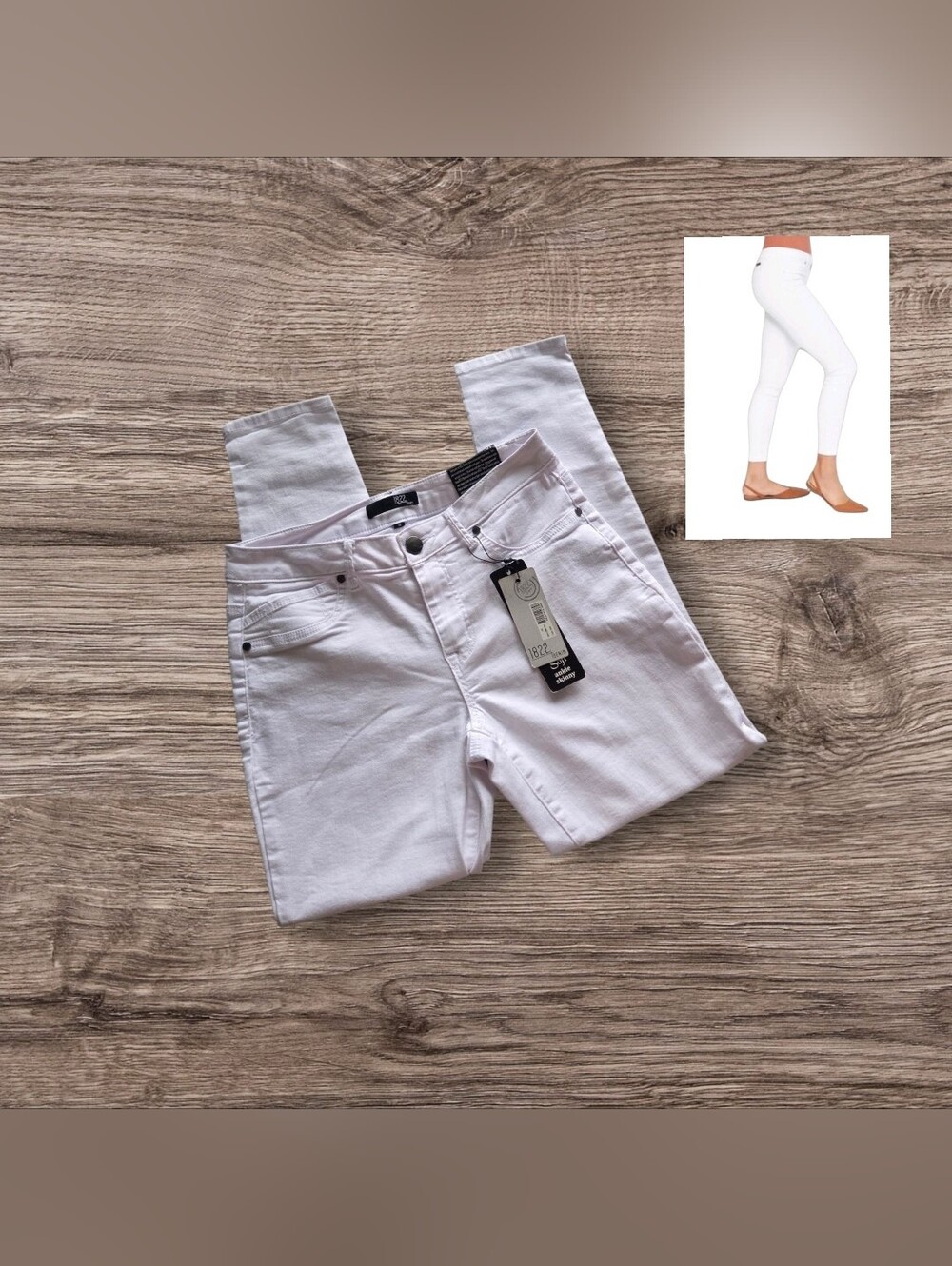 1822 Denim Ultra Soft White Ankle Skinny Jeans – Super Stretch